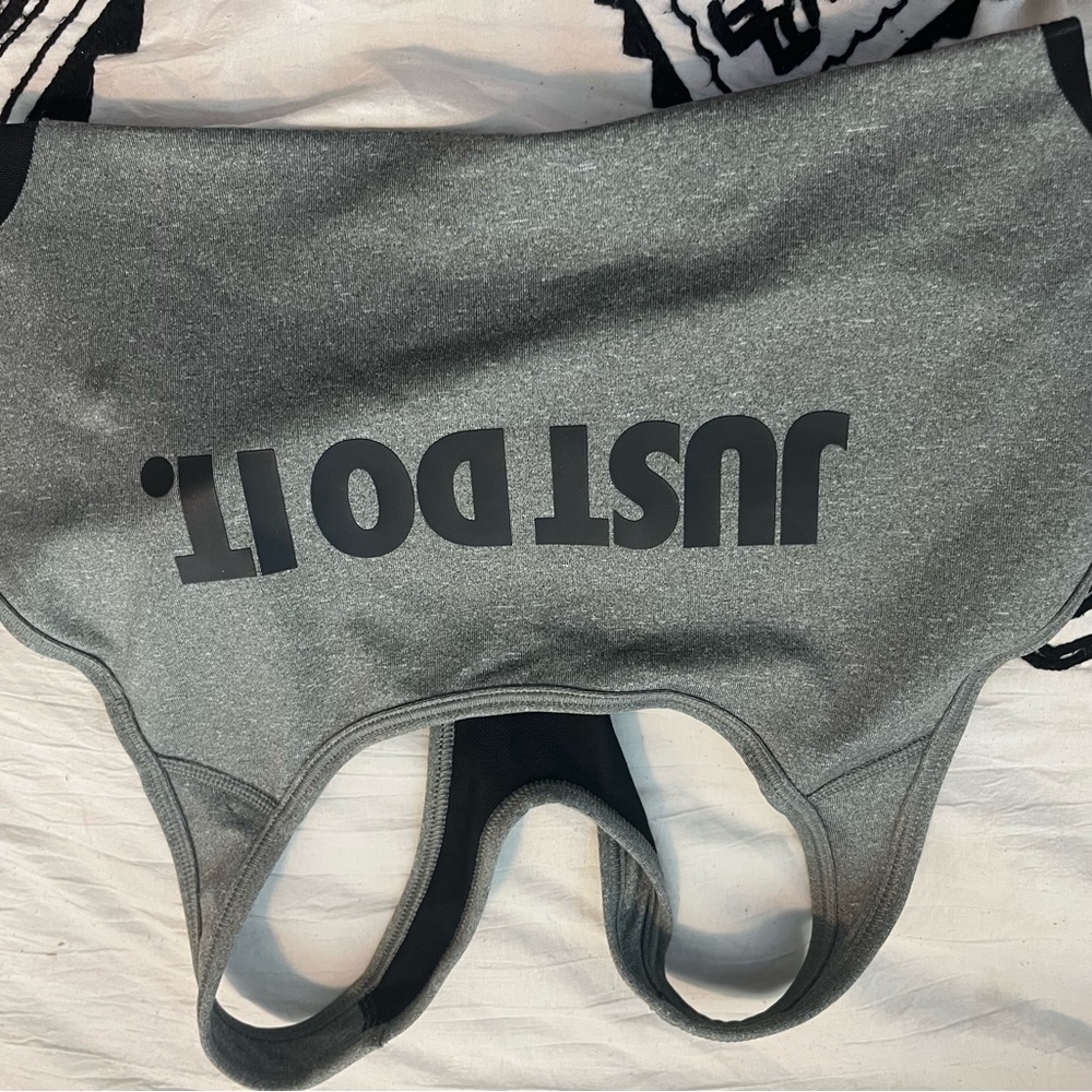 Nike Gray Sports Bra with Slogan